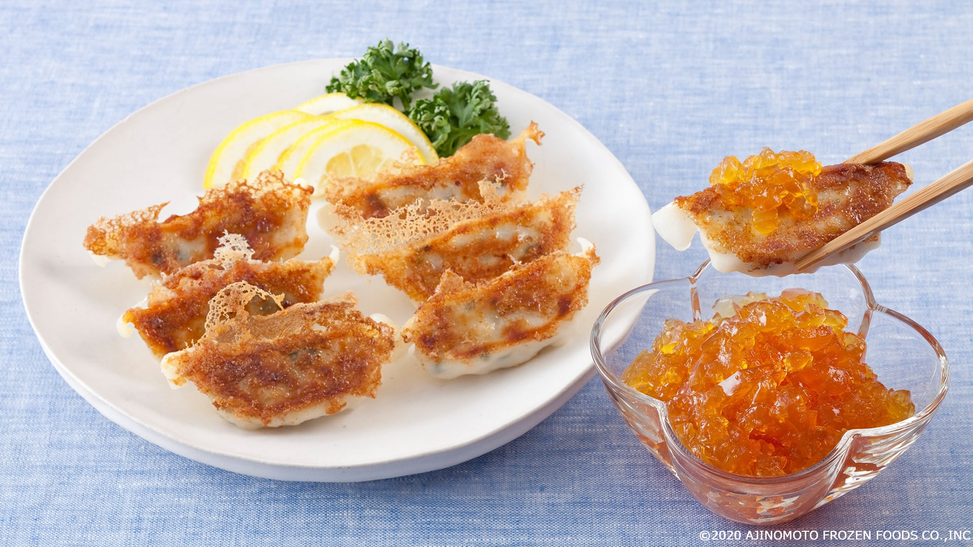 Gyoza with Lemon Jelly Sauce