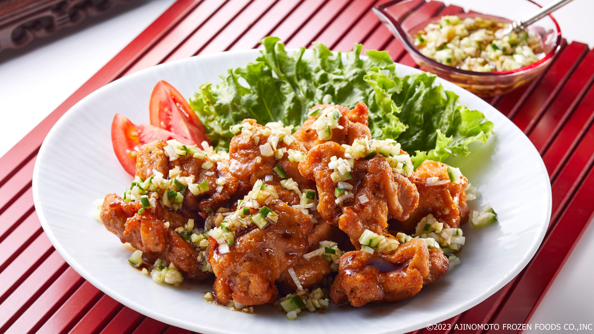 Chinese-style Karaage with Sweet and Sour Sauce (Yóu lín jī)